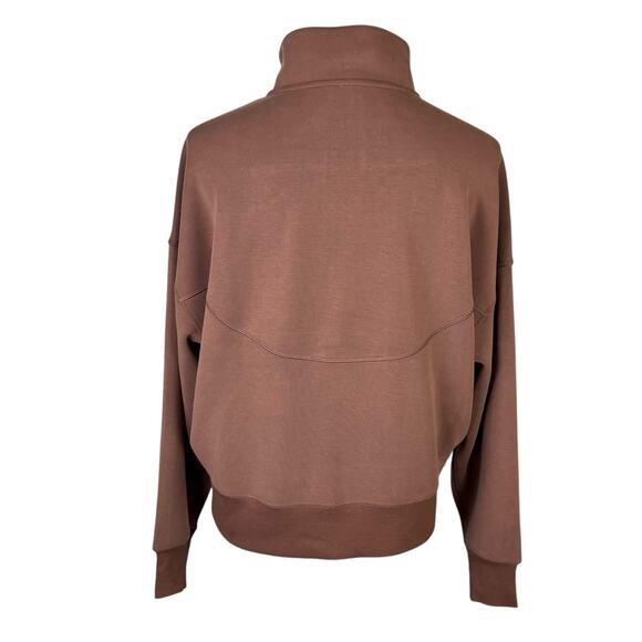 CRZ YOGA M/L SoftAura Brown Half Zip Funnel Neck Pocket Pullover Sweatshirt Top - Picture 5 of 12